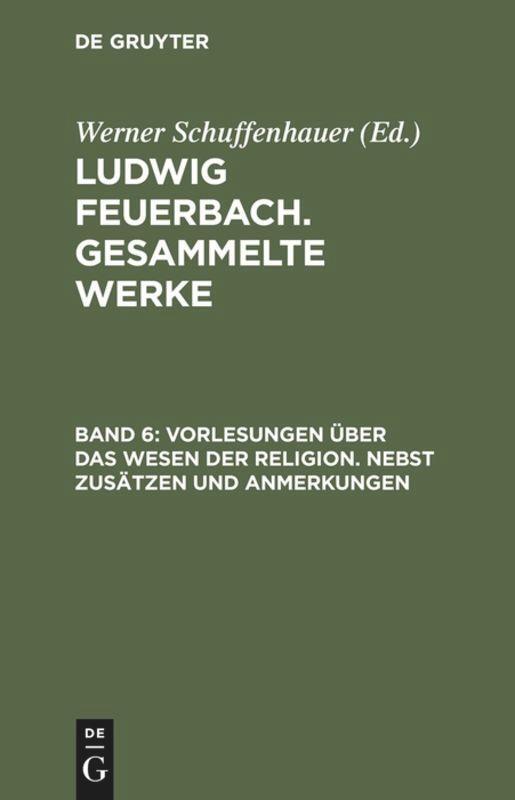 Cover: 9783050002576 | Vorlesungen über das Wesen der Religion | Ludwig Feuerbach | Buch