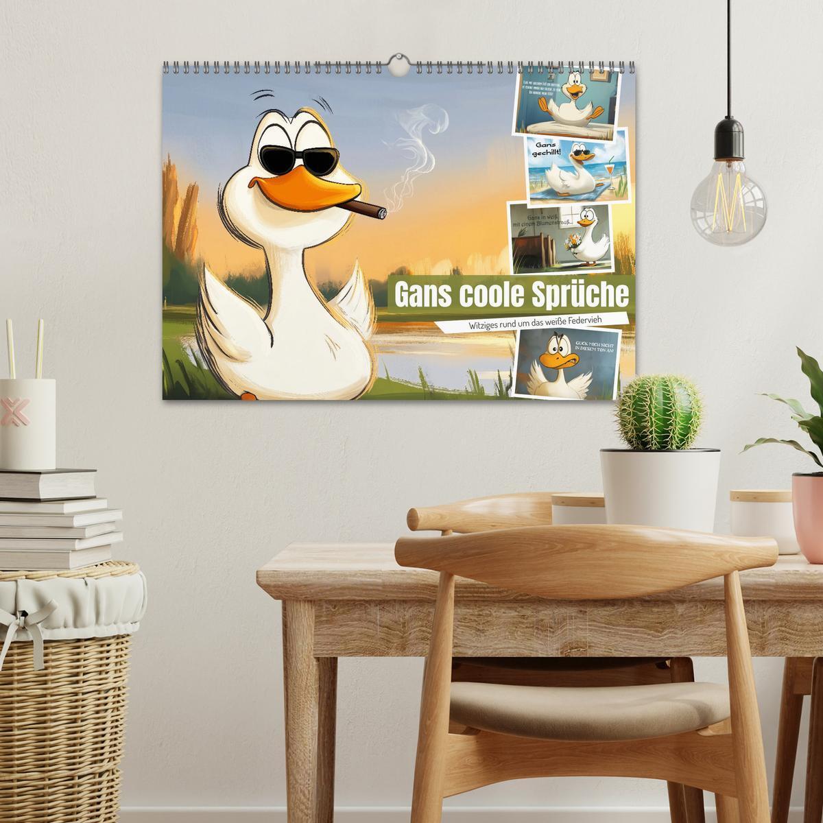 Bild: 9783457190029 | Gans coole Sprüche (Wandkalender 2025 DIN A3 quer), CALVENDO...