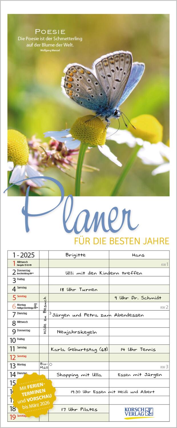 Cover: 9783731879404 | Planer für die besten Jahre 2025 | Verlag Korsch | Kalender | 14 S.