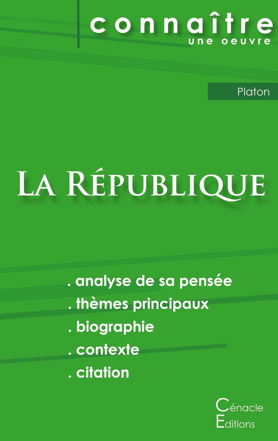 Cover: 9782759310913 | Fiche de lecture La République de Platon (analyse littéraire de...