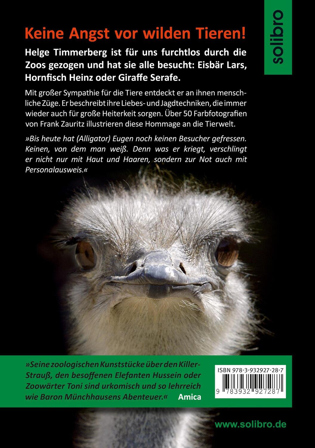 Rückseite: 9783932927287 | Timmerbergs Tierleben | Helge Timmerberg | Taschenbuch | 143 S. | 2015