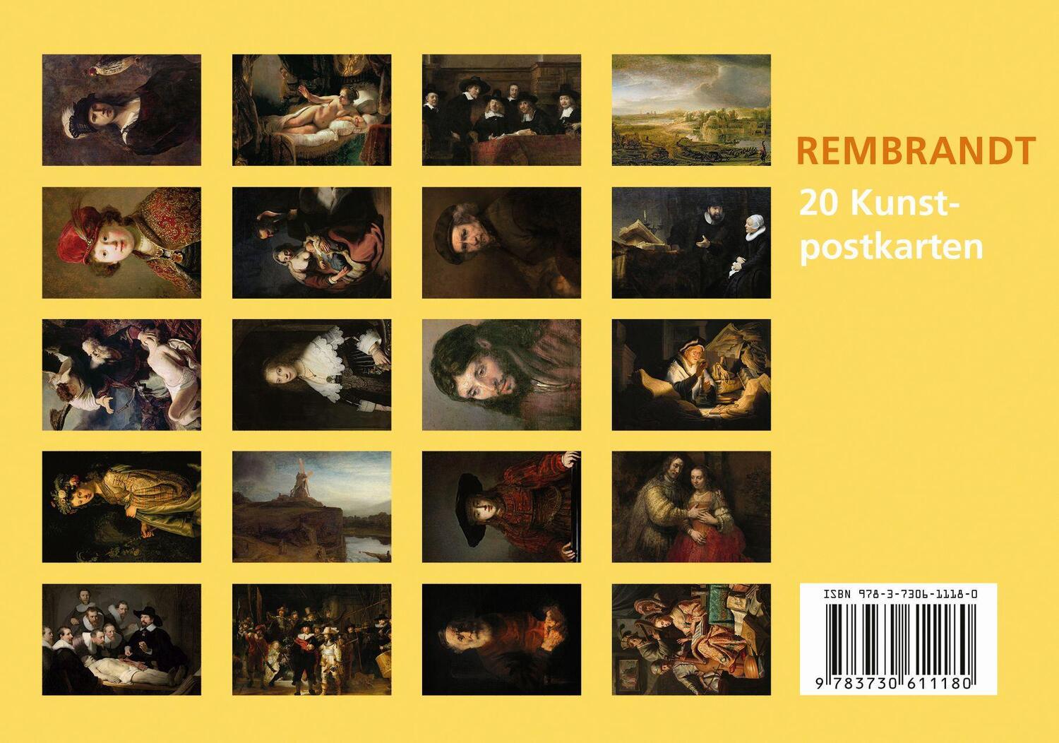 Bild: 9783730611180 | Postkarten-Set Rembrandt | Stück | Deutsch | 2022 | Anaconda Verlag