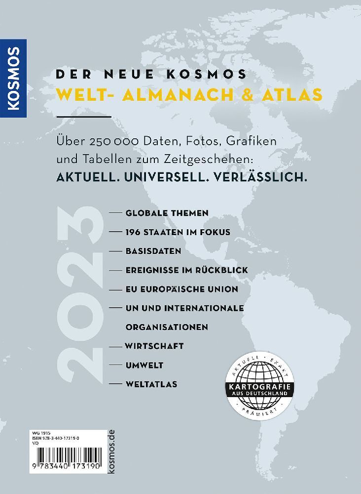 Bild: 9783440173190 | Der neue Kosmos Welt- Almanach &amp; Atlas 2023 | Henning Aubel (u. a.)
