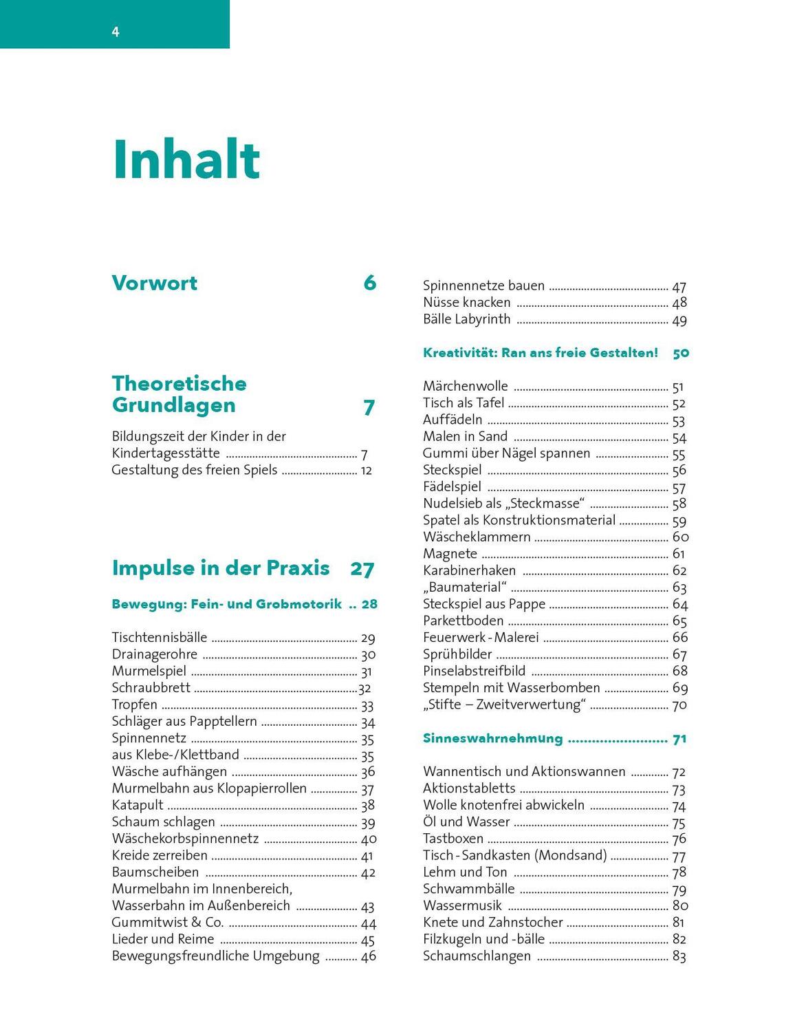 Bild: 9783960463412 | Das Freispielbuch | Bildungsanregende Impulse für die Freispielzeit