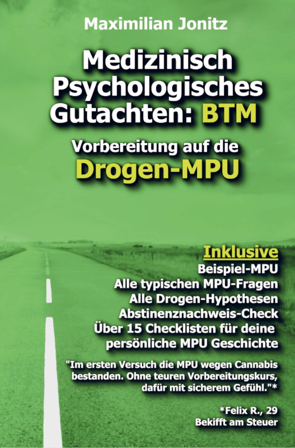 Cover: 9789403648040 | Medizinisch Psychologisches Gutachten: BTM | Maximilian Jonitz | Buch