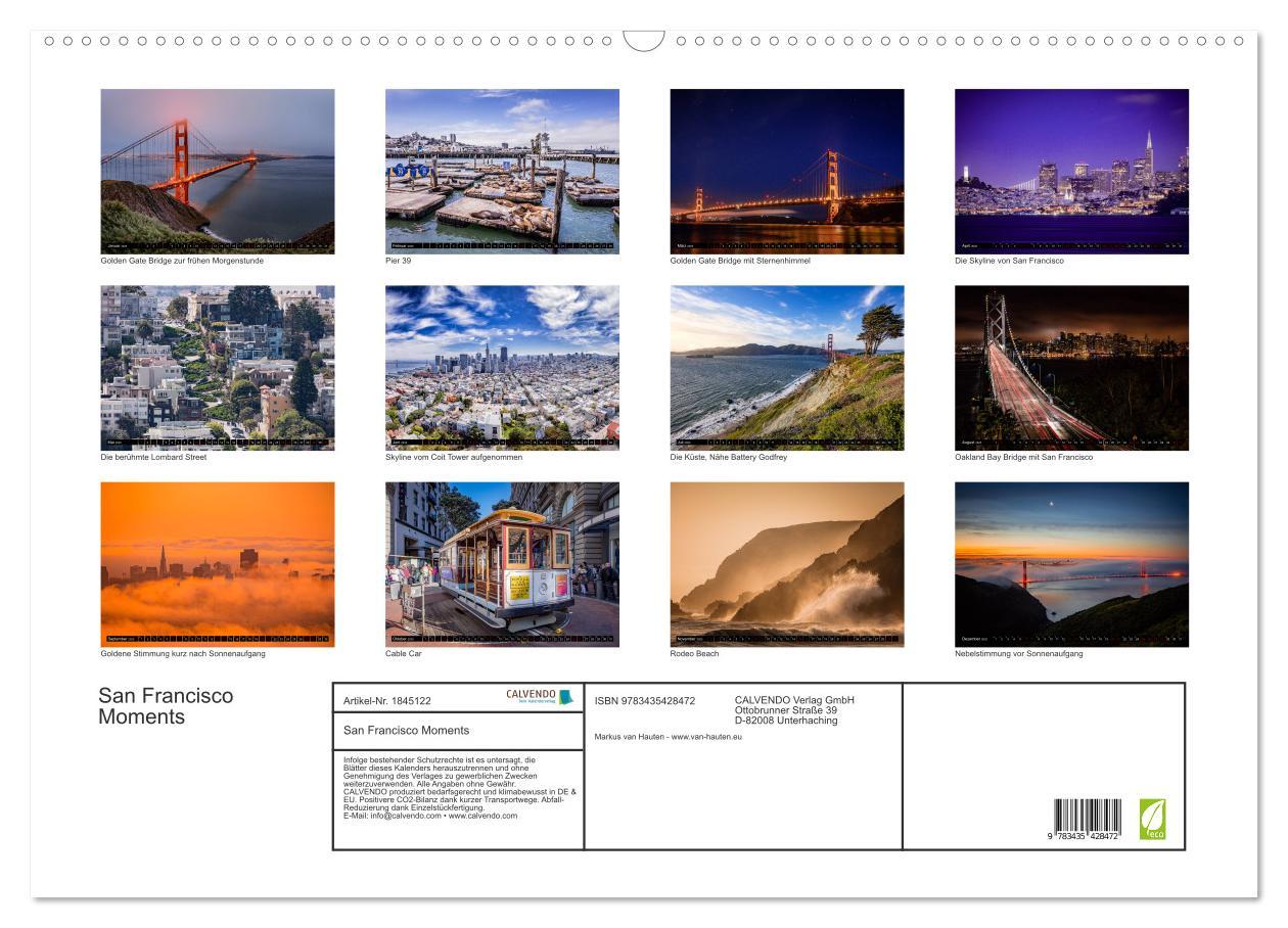 Bild: 9783435428472 | San Francisco Moments (Wandkalender 2025 DIN A2 quer), CALVENDO...