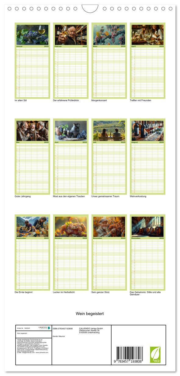 Bild: 9783457193808 | Familienplaner 2025 - Wein begeistert mit 5 Spalten (Wandkalender,...