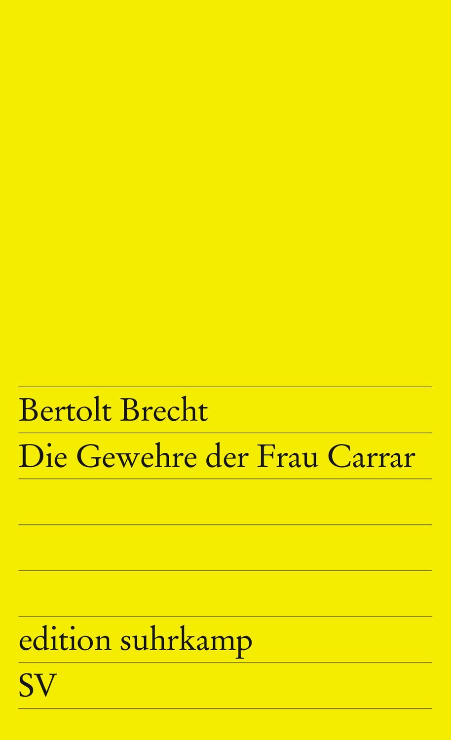 Cover: 9783518102190 | Die Gewehre der Frau Carrar | Bertolt Brecht | Taschenbuch | Deutsch