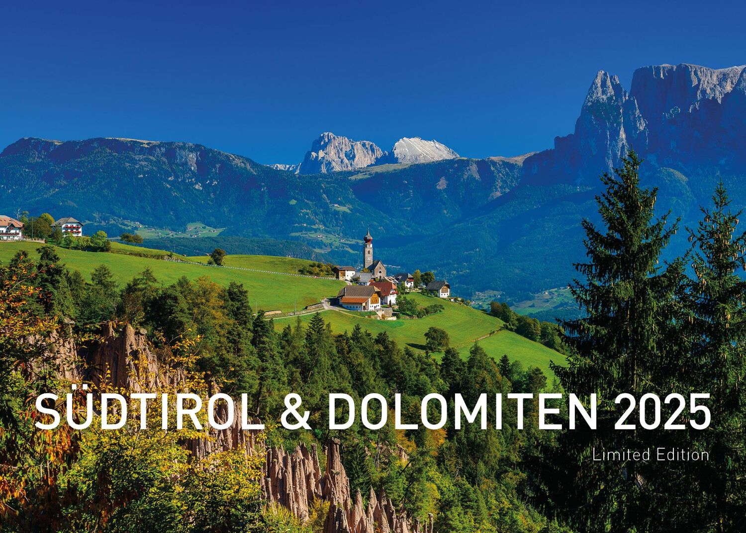 Cover: 9783968555539 | 360° Südtirol &amp; Dolomiten Exklusivkalender 2025 | Hartmut Krinitz