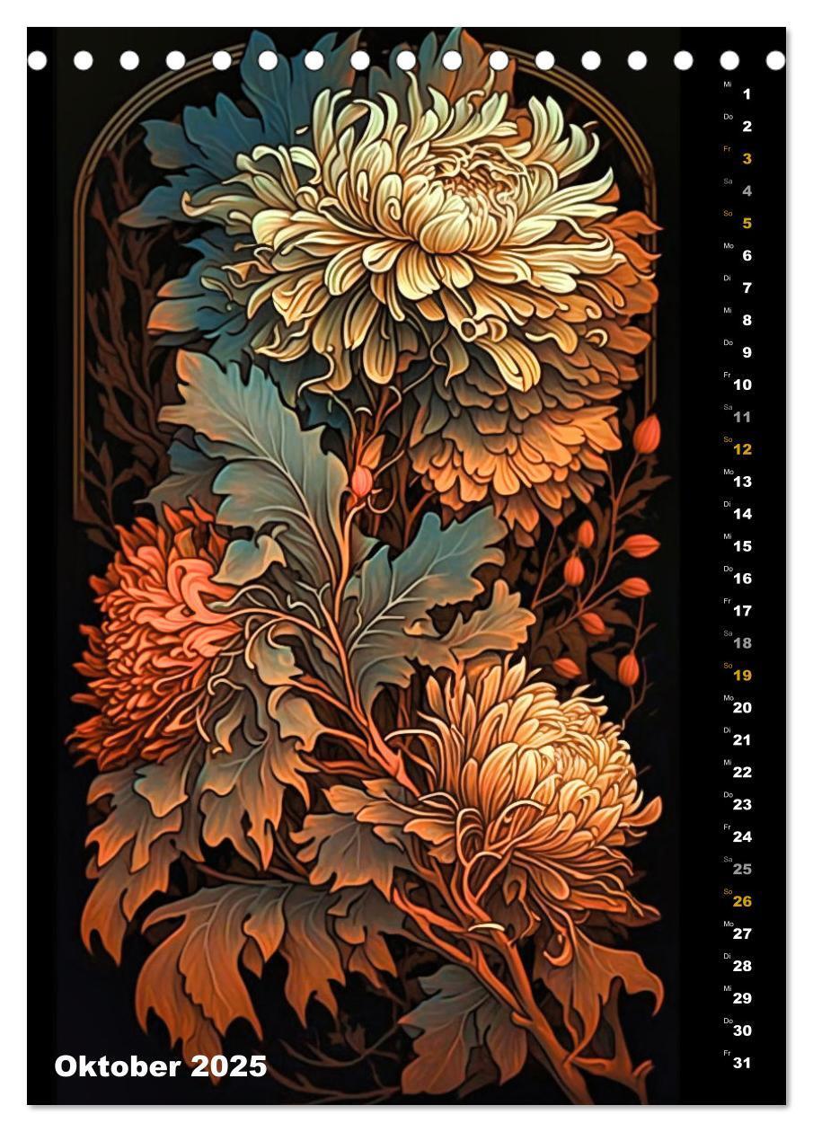 Bild: 9783435874323 | Jugendstil Blumen (Tischkalender 2025 DIN A5 hoch), CALVENDO...