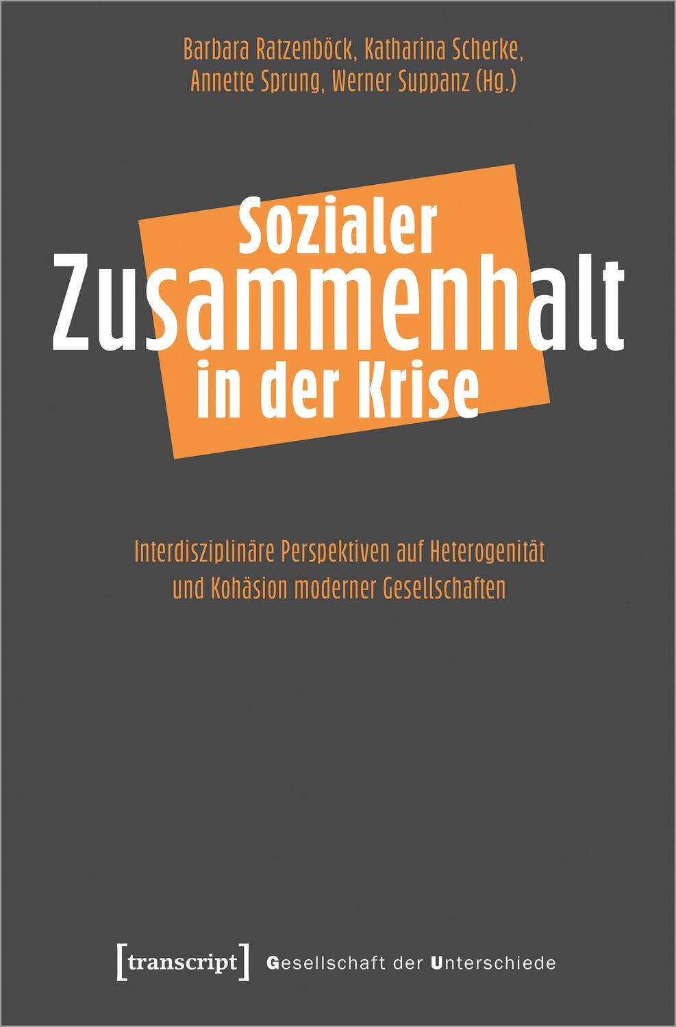 Cover: 9783837662061 | Sozialer Zusammenhalt in der Krise | Barbara Ratzenböck (u. a.) | Buch