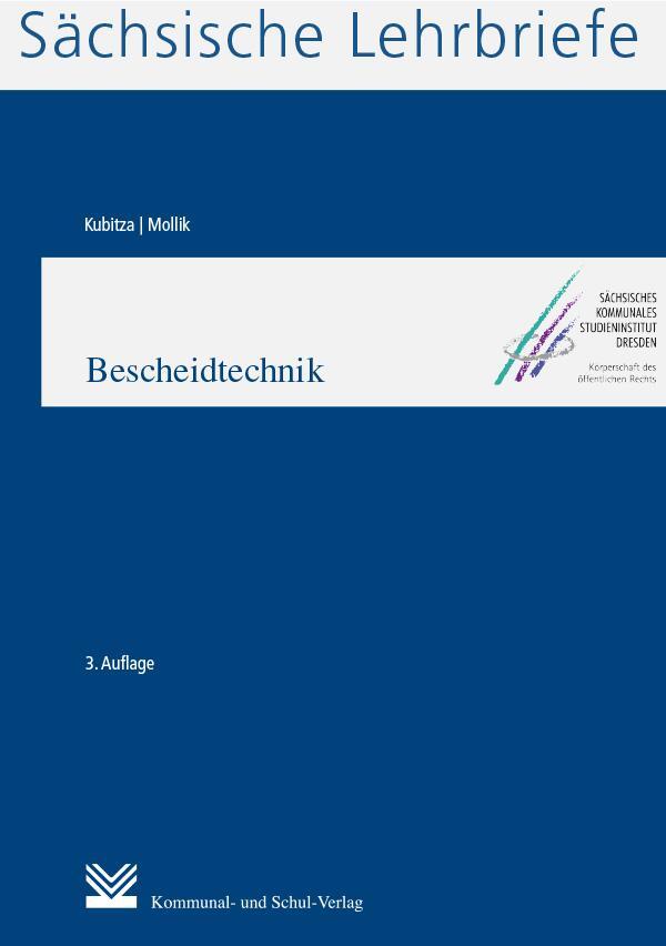 Cover: 9783829313049 | Bescheidtechnik (SL 16) | Sächsische Lehrbriefe | Kubitza (u. a.)
