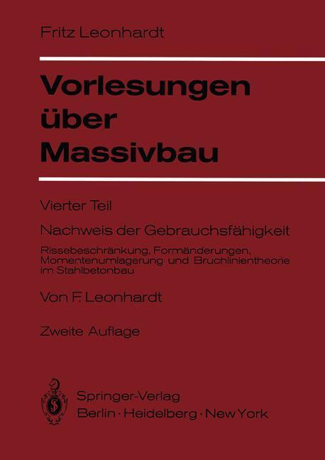 Cover: 9783540086253 | Vorlesungen über Massivbau | F. Leonhardt | Taschenbuch | Springer