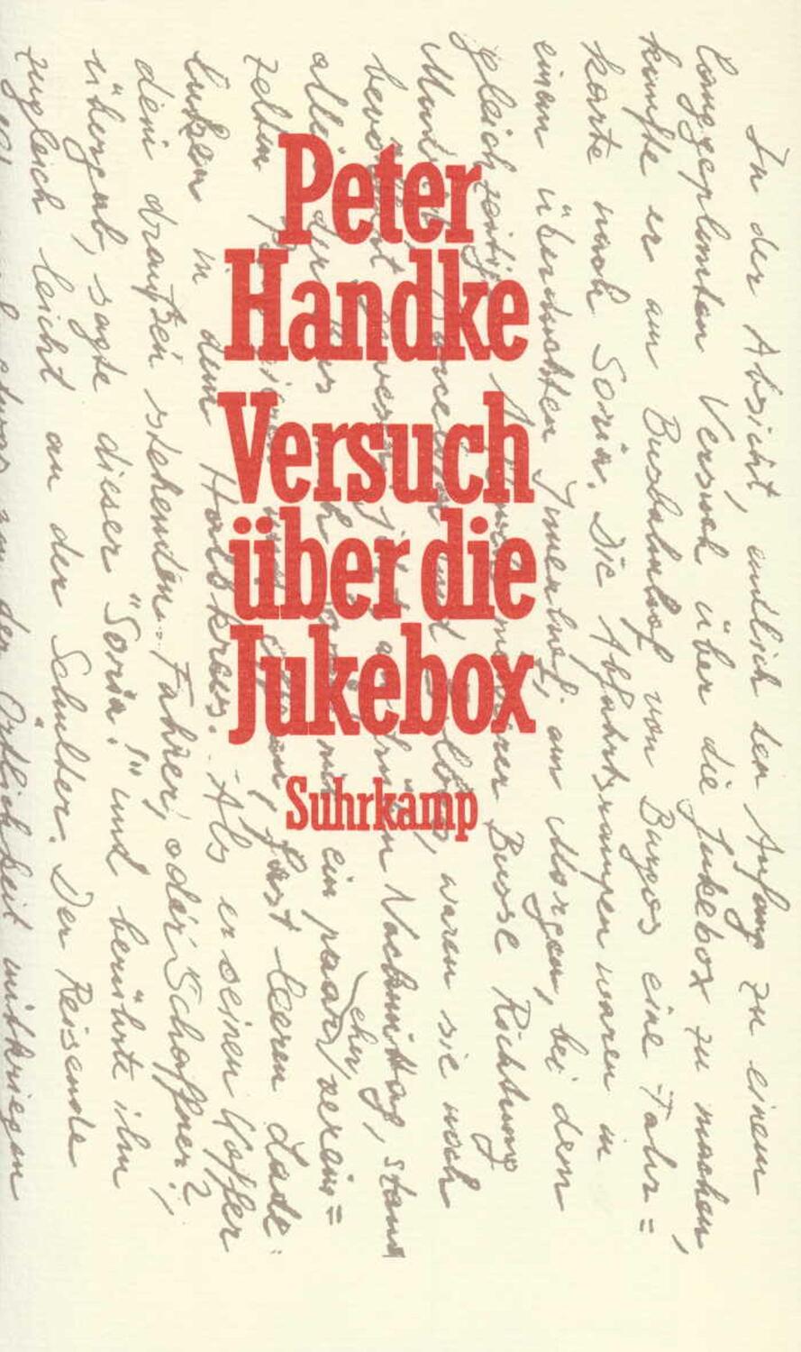 Cover: 9783518402887 | Versuch über die Jukebox | Peter Handke | Buch | Deutsch | 1990