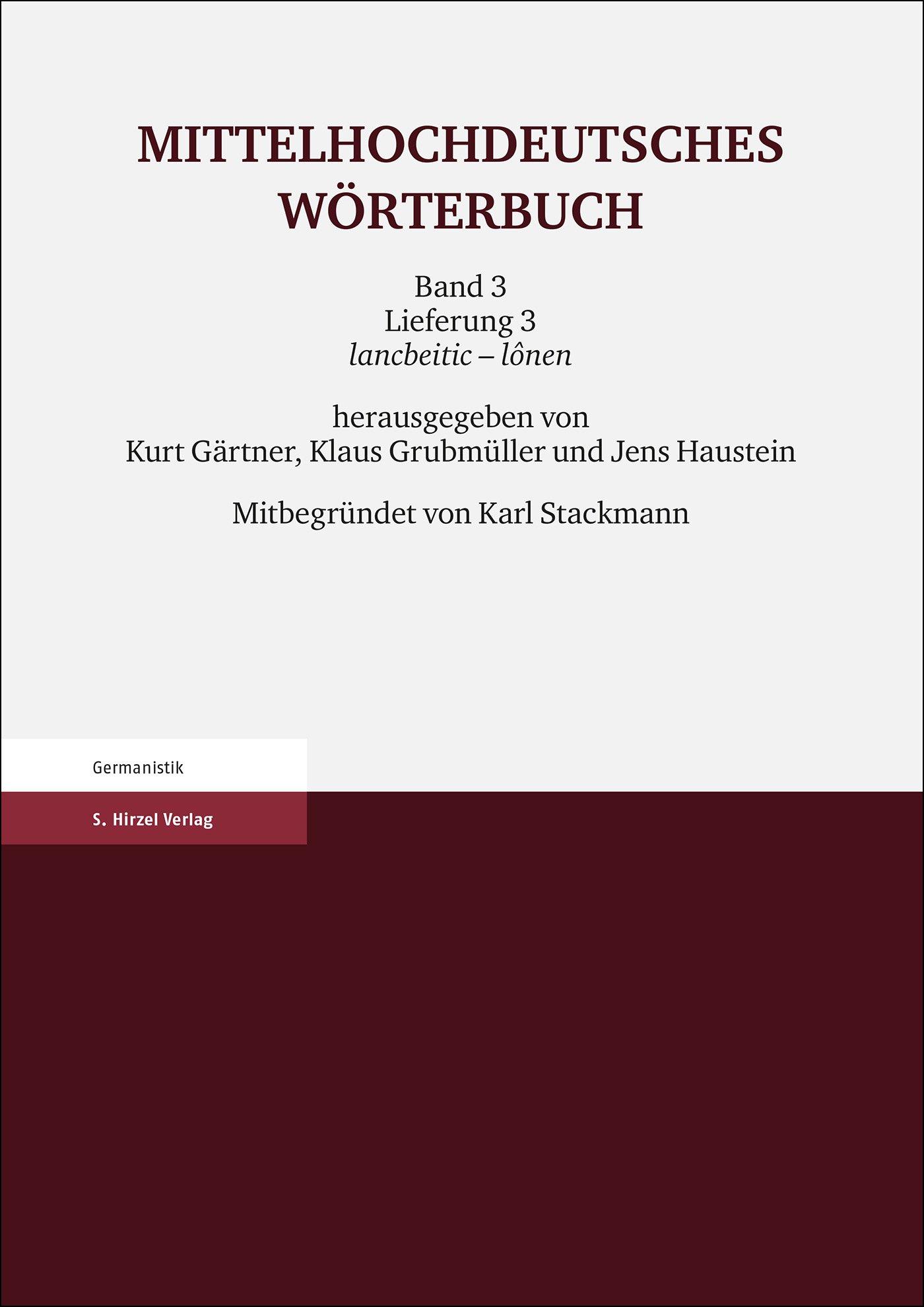 Cover: 9783777633473 | Mittelhochdeutsches Wörterbuch. Dritter Band, Lieferung 3 | Buch | VI