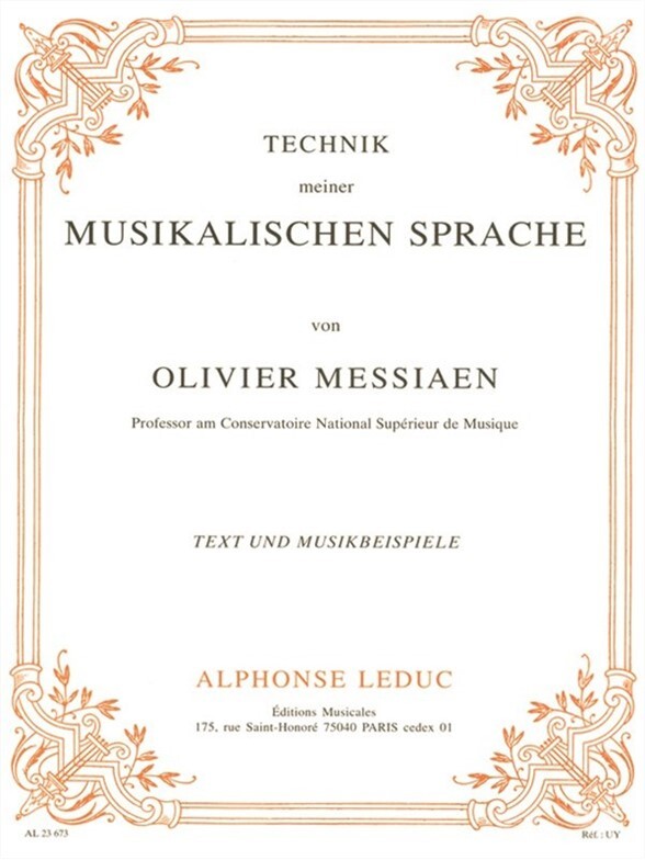Cover: 9790046236730 | Technik Meiner Musikalischen Sprache | Text And Music | Messiaen