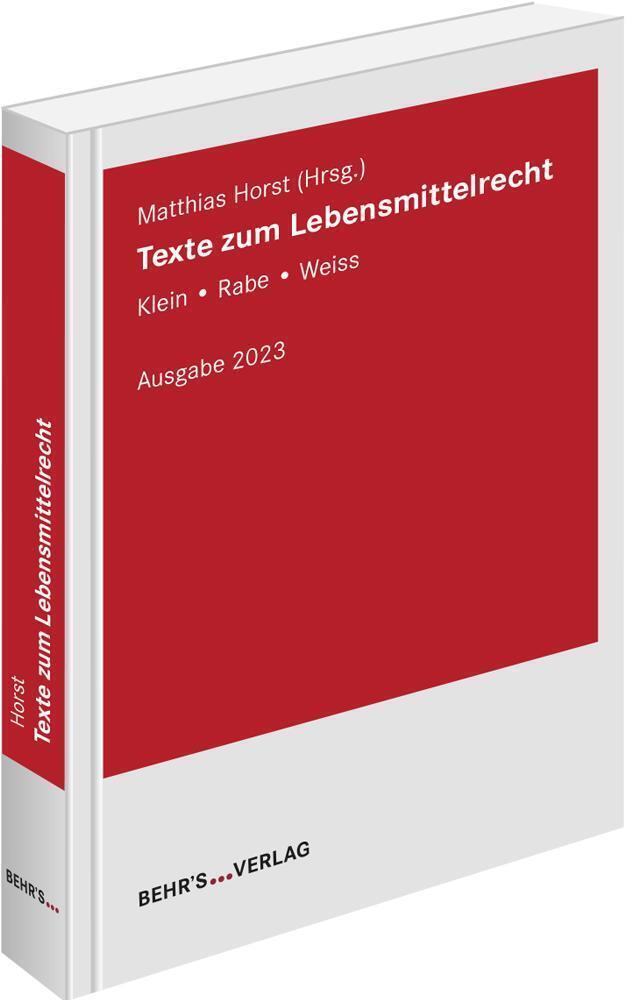 Cover: 9783954689187 | Texte zum Lebensmittelrecht | Matthias Horst | Taschenbuch | 1000 S.