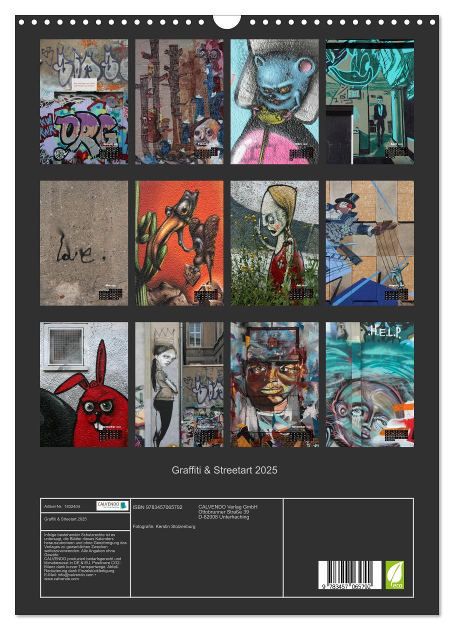 Bild: 9783457065792 | Graffiti &amp; Streetart 2025 (Wandkalender 2025 DIN A3 hoch), CALVENDO...