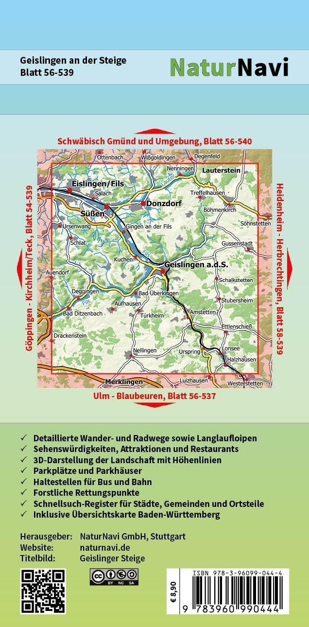 Bild: 9783960990444 | Geislingen an der Steige 1 : 25 000 | (Land-)Karte | Deutsch | 2018