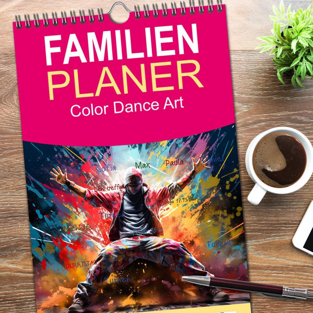 Bild: 9783457091814 | Familienplaner 2025 - Color Dance Art mit 5 Spalten (Wandkalender,...