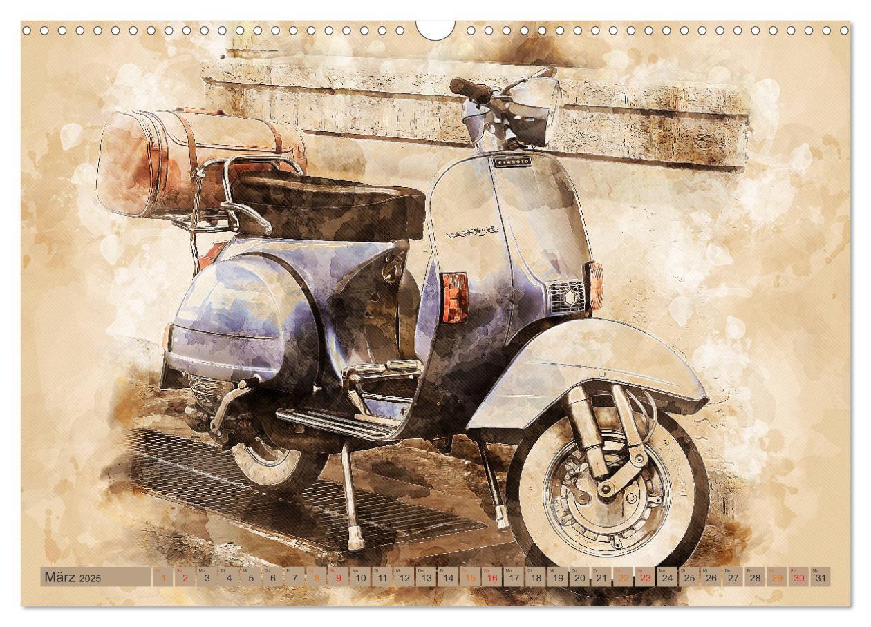 Bild: 9783435153046 | Mototrroller - Vesparade (Wandkalender 2025 DIN A3 quer), CALVENDO...