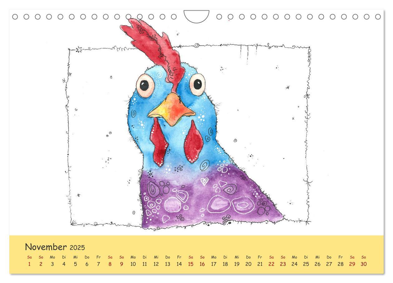 Bild: 9783435104239 | Kunterbunte Hühnerwelt (Wandkalender 2025 DIN A4 quer), CALVENDO...