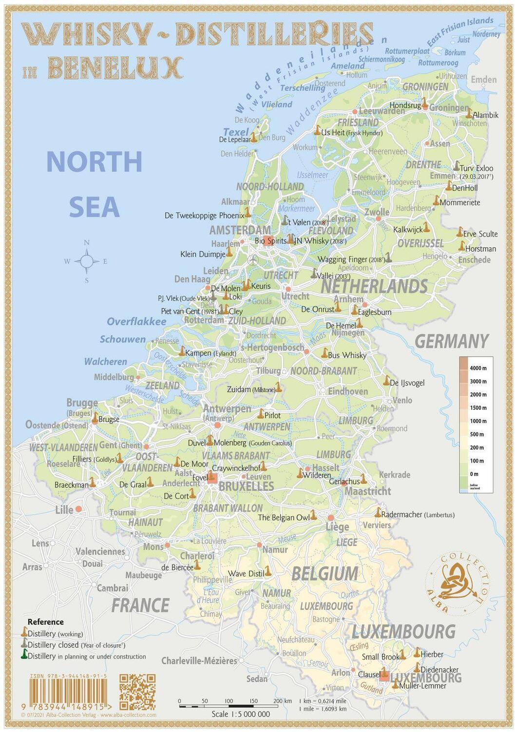 Bild: 9783944148915 | Whisky Distilleries France and BeNeLux - Tasting Map | Hirst | 2021