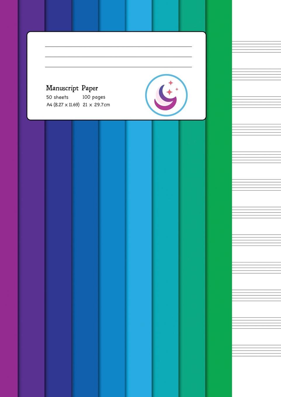 Cover: 9781989387443 | Manuscript Paper | Colour Spectrum A4 Blank Sheet Music Notebook