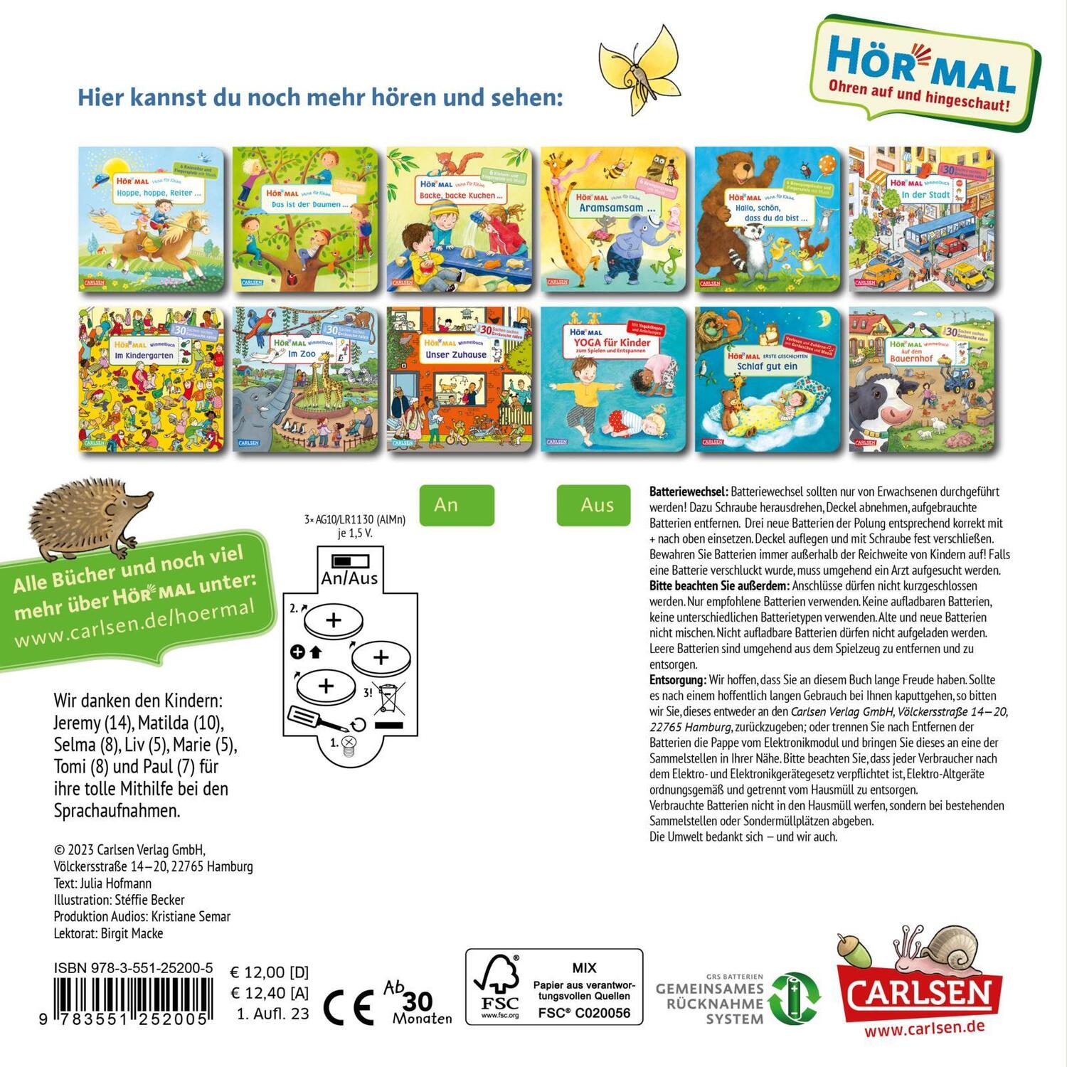 Rückseite: 9783551252005 | Hör mal (Soundbuch): Wimmelbuch: Wald und Wiese | Julia Hofmann | Buch