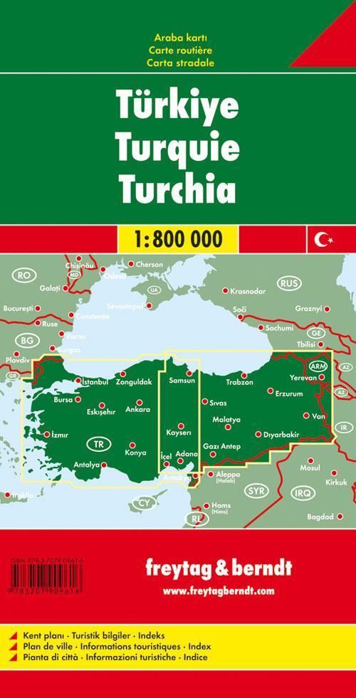 Rückseite: 9783707909616 | Türkei 1 : 800 000. Autokarte | freytag &amp; berndt | (Land-)Karte | 2015