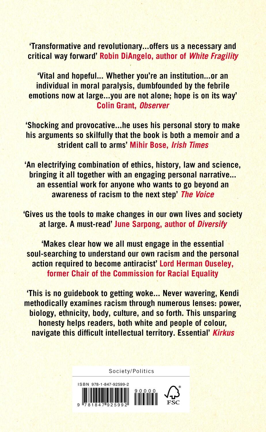 Rückseite: 9781847925992 | How To Be an Antiracist | Ibram X. Kendi | Buch | Englisch | 2019