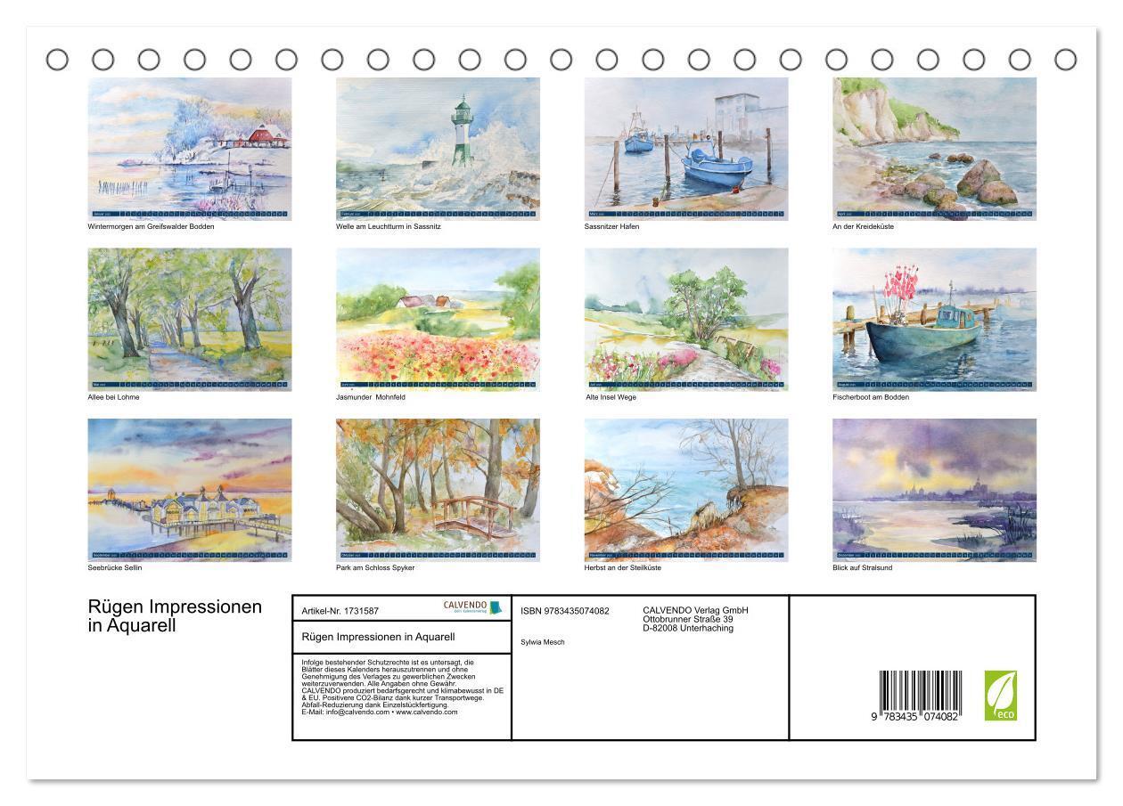 Bild: 9783435074082 | Rügen Impressionen in Aquarell (Tischkalender 2025 DIN A5 quer),...