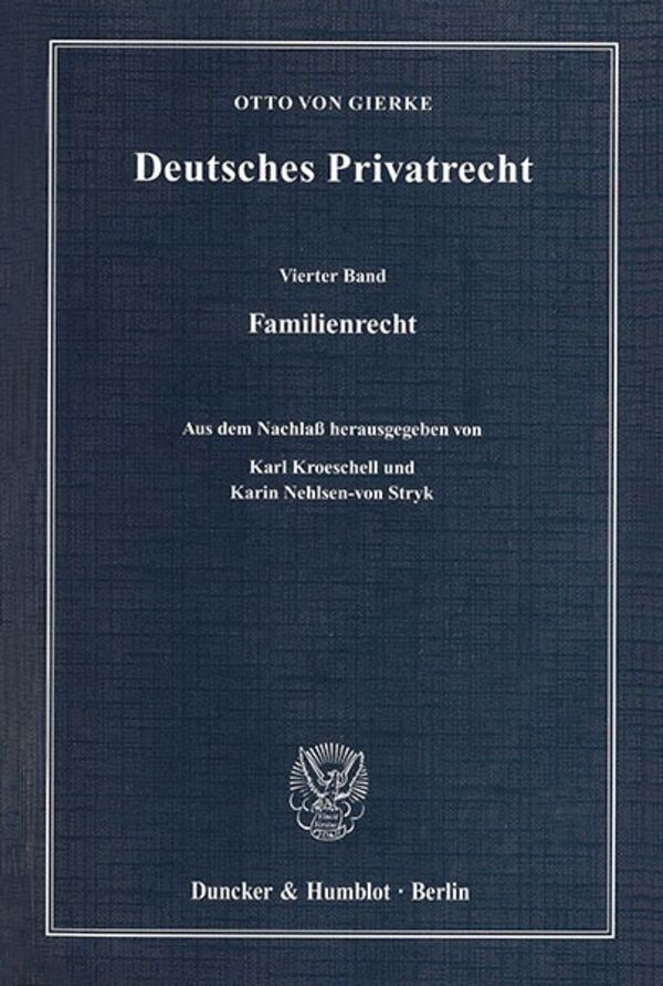 Cover: 9783428129508 | Familienrecht | Otto von Gierke | Taschenbuch | XII | Deutsch | 2010