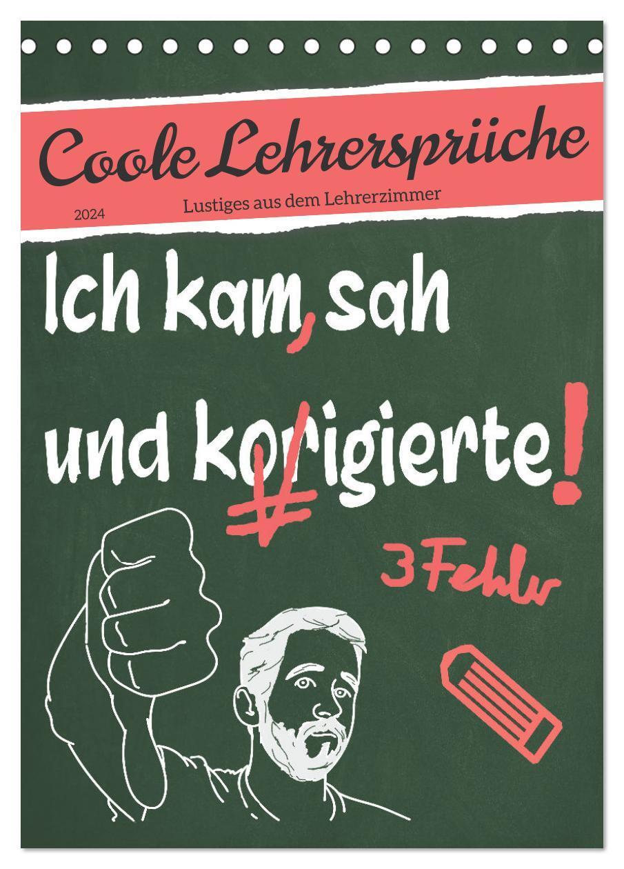 Cover: 9783675491939 | Coole Lehrersprüche (Tischkalender 2024 DIN A5 hoch), CALVENDO...