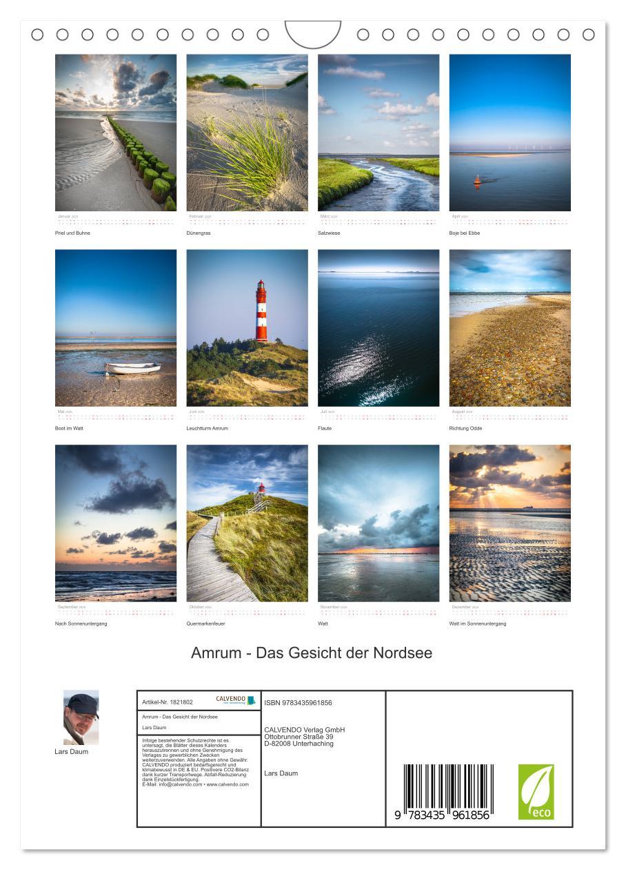 Bild: 9783435961856 | Amrum - Das Gesicht der Nordsee (Wandkalender 2025 DIN A4 hoch),...