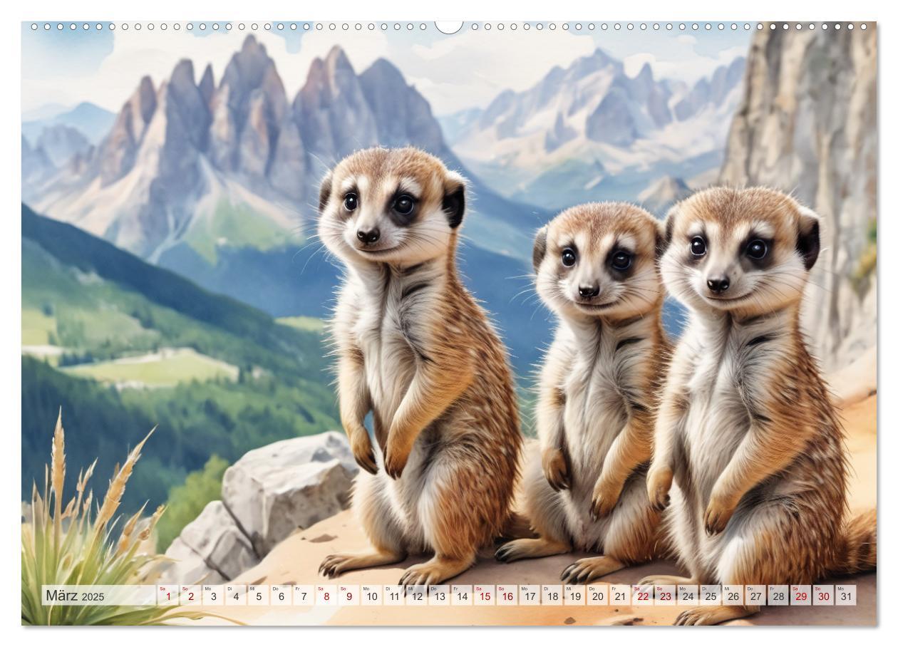 Bild: 9783383807664 | Erdmännchen in Italien (Wandkalender 2025 DIN A2 quer), CALVENDO...