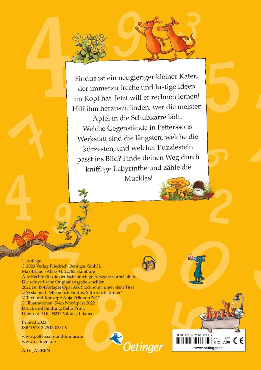 Rückseite: 9783751203319 | Pettersson und Findus. Kennst du Zahlen und Formen? | Sven Nordqvist