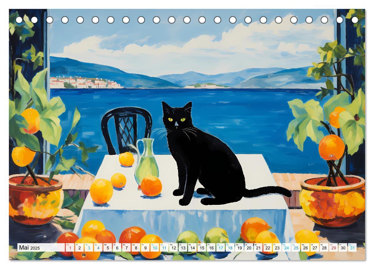 Bild: 9783383862519 | Kunstvolle Katzen (Tischkalender 2025 DIN A5 quer), CALVENDO...