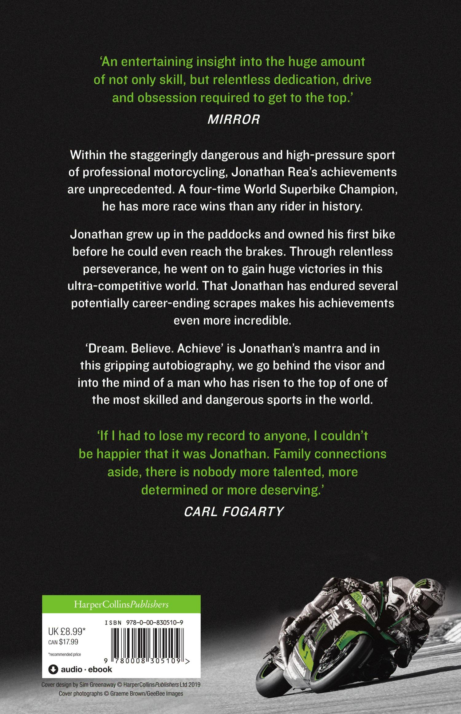 Rückseite: 9780008305109 | Dream. Believe. Achieve. My Autobiography | Jonathan Rea | Taschenbuch