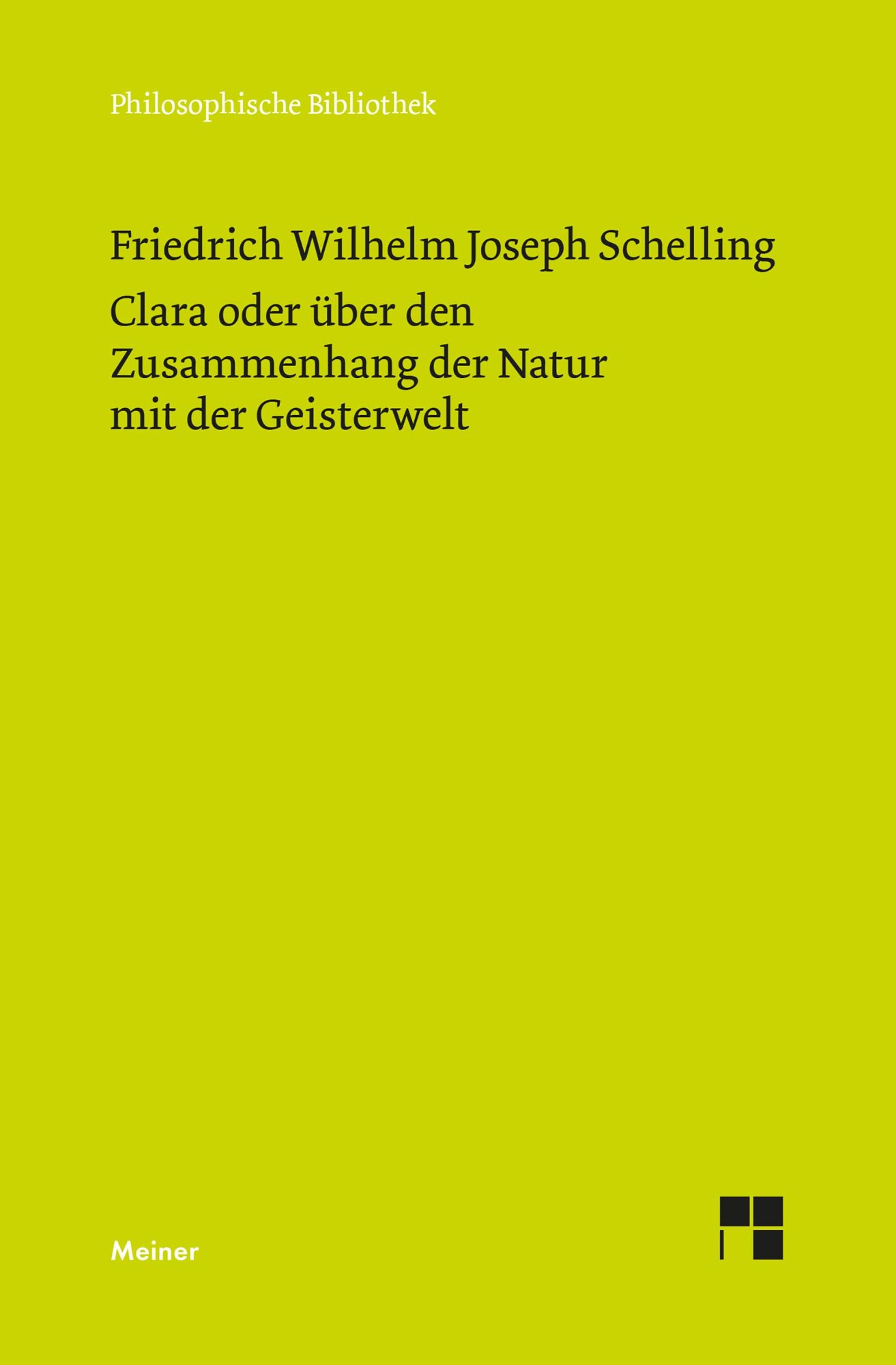 Cover: 9783787348978 | Clara oder über den Zusammenhang der Natur mit der Geisterwelt | Buch