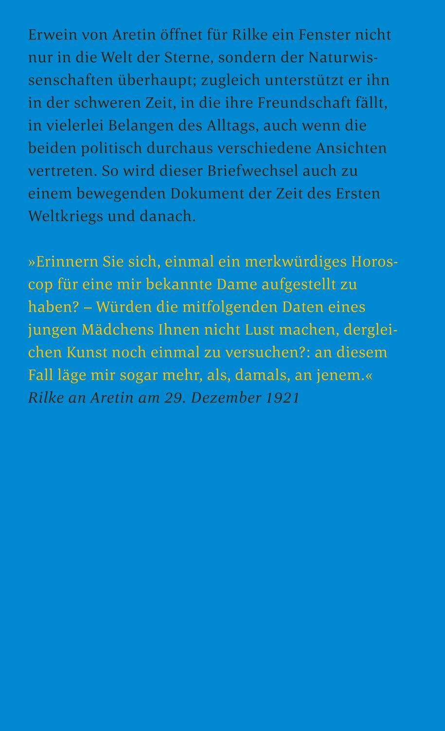 Rückseite: 9783458243441 | Der Dichter und sein Astronom | Rainer Maria Rilke (u. a.) | Buch