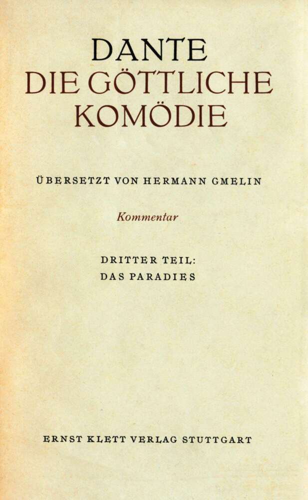 Cover: 9783129029305 | Die Göttliche Komödie. Italienisch und Deutsch / Kommentar zur...