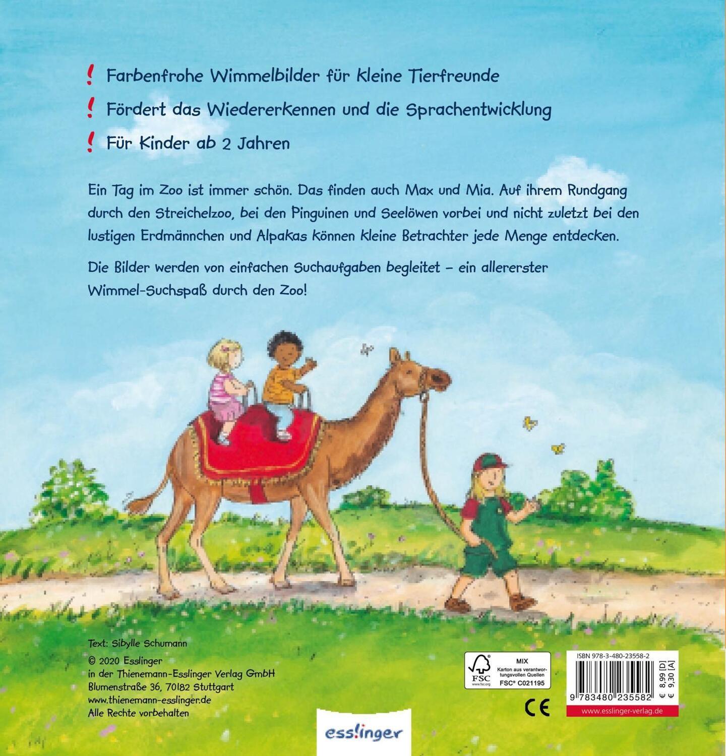 Rückseite: 9783480235582 | Mein allererstes Wimmelbuch: Ein Tag im Zoo | Sibylle Schumann | Buch