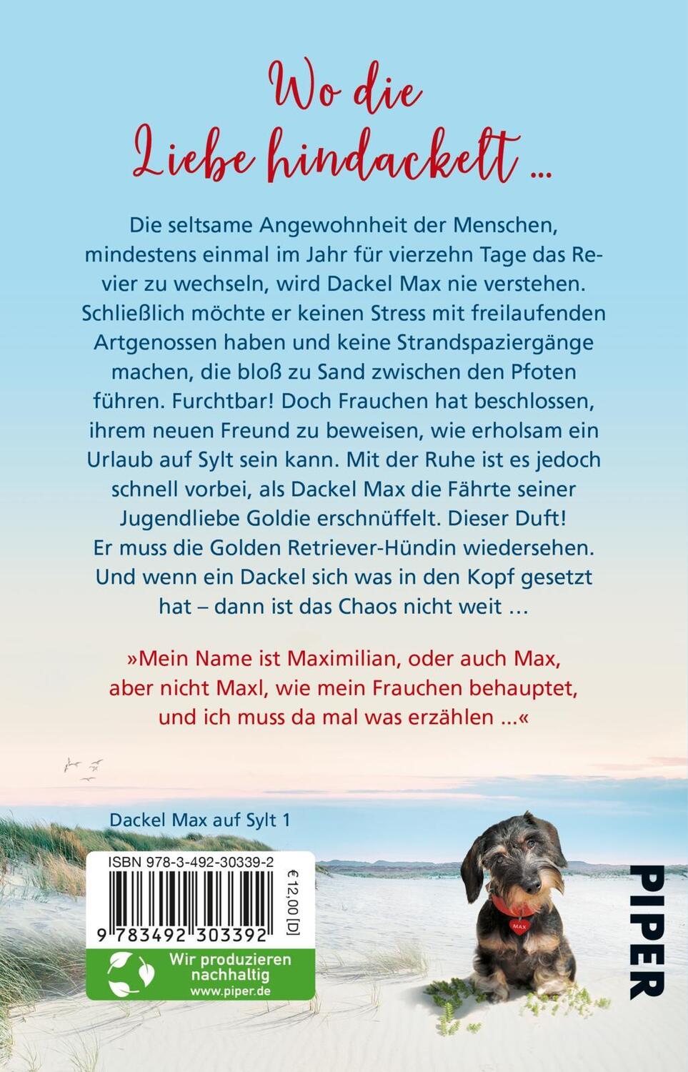 Rückseite: 9783492303392 | Pfotenglück - Dackel Max sucht seine große Liebe | Sina Beerwald