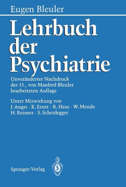 Cover: 9783642617768 | Lehrbuch der Psychiatrie | Eugen Bleuler | Taschenbuch | Paperback