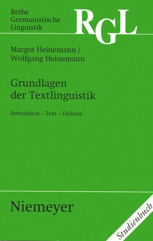 Cover: 9783484312302 | Grundlagen der Textlinguistik | Interaktion - Text - Diskurs | Buch