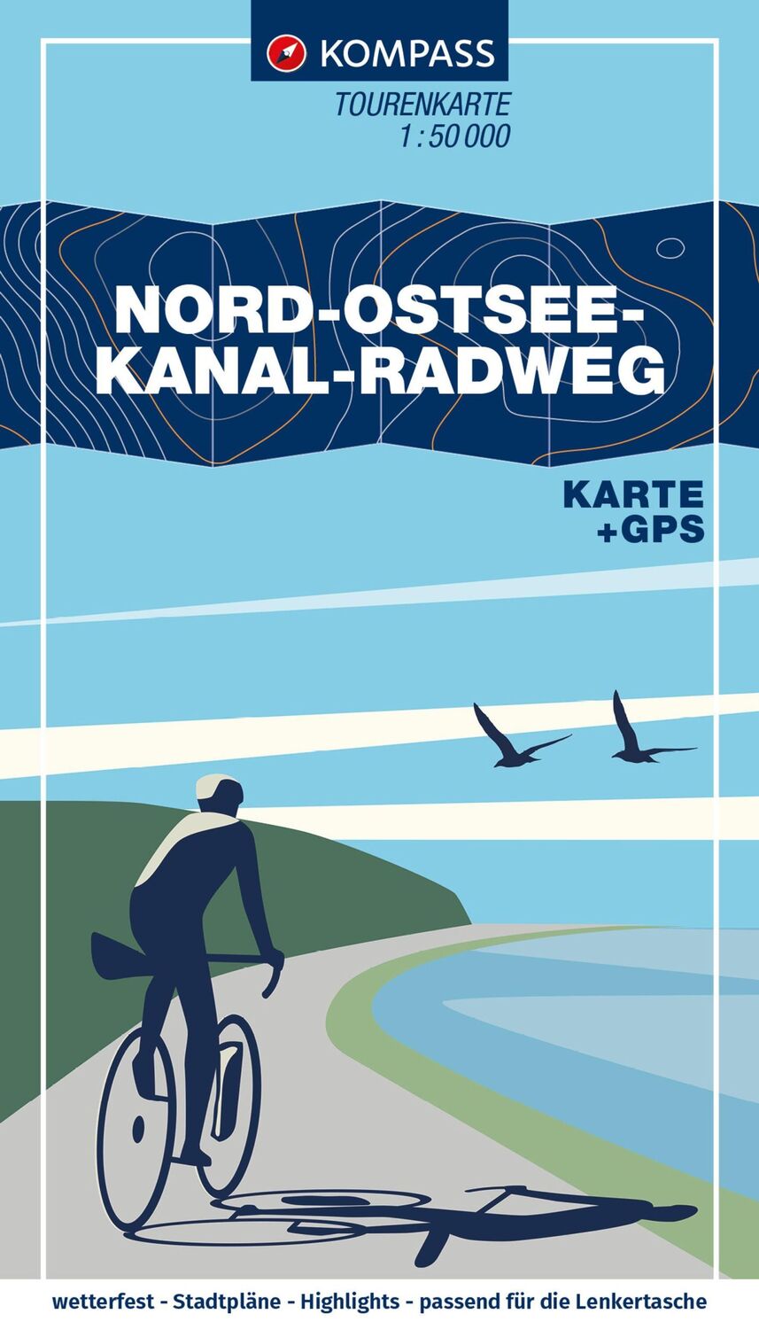 Cover: 9783991542254 | KOMPASS Fahrrad-Tourenkarte Nord-Ostsee-Kanal-Radweg 1:50.000 | 56 S.