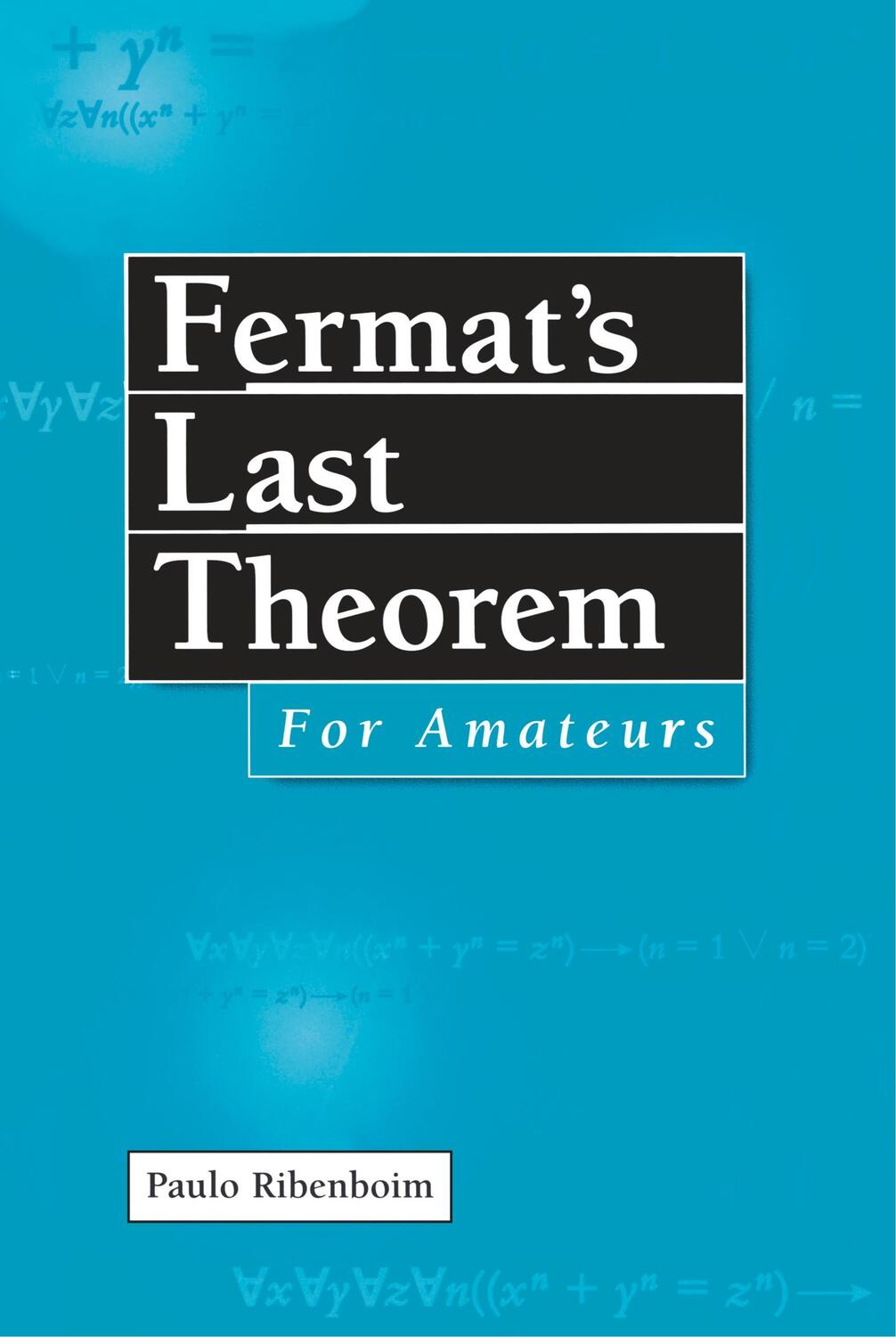Cover: 9780387985084 | Fermat's Last Theorem for Amateurs | Paulo Ribenboim | Buch | Englisch