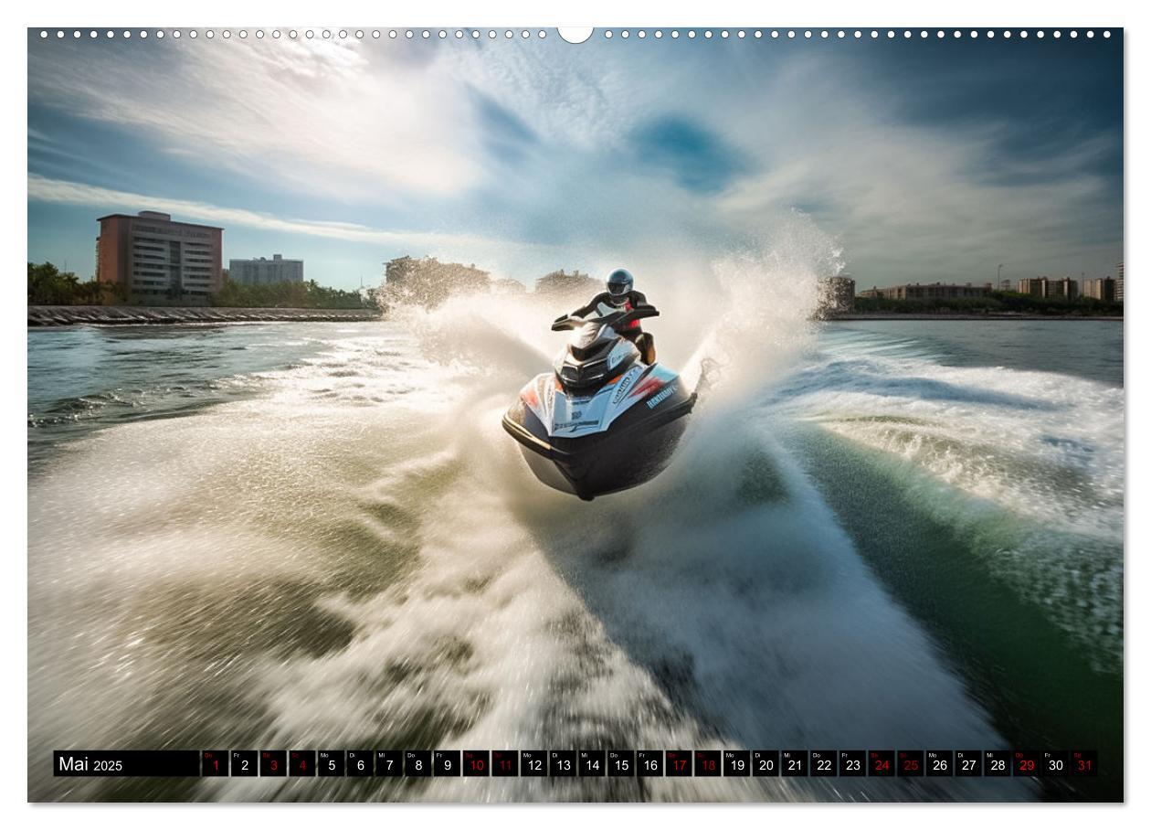 Bild: 9783383909641 | Jetski Power (Wandkalender 2025 DIN A2 quer), CALVENDO Monatskalender