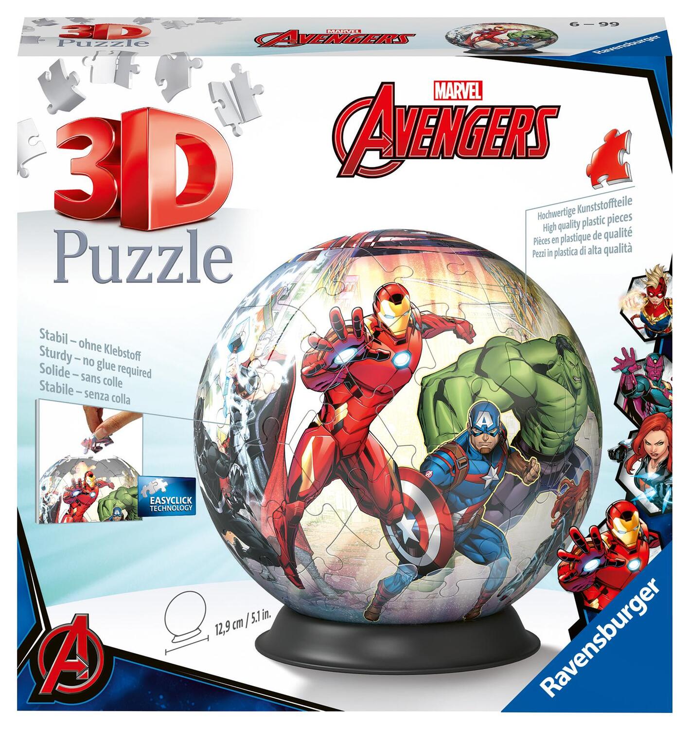Cover: 4005556114962 | Ravensburger 3D Puzzle 11496 - Puzzle-Ball Avengers - 72 Teile -...
